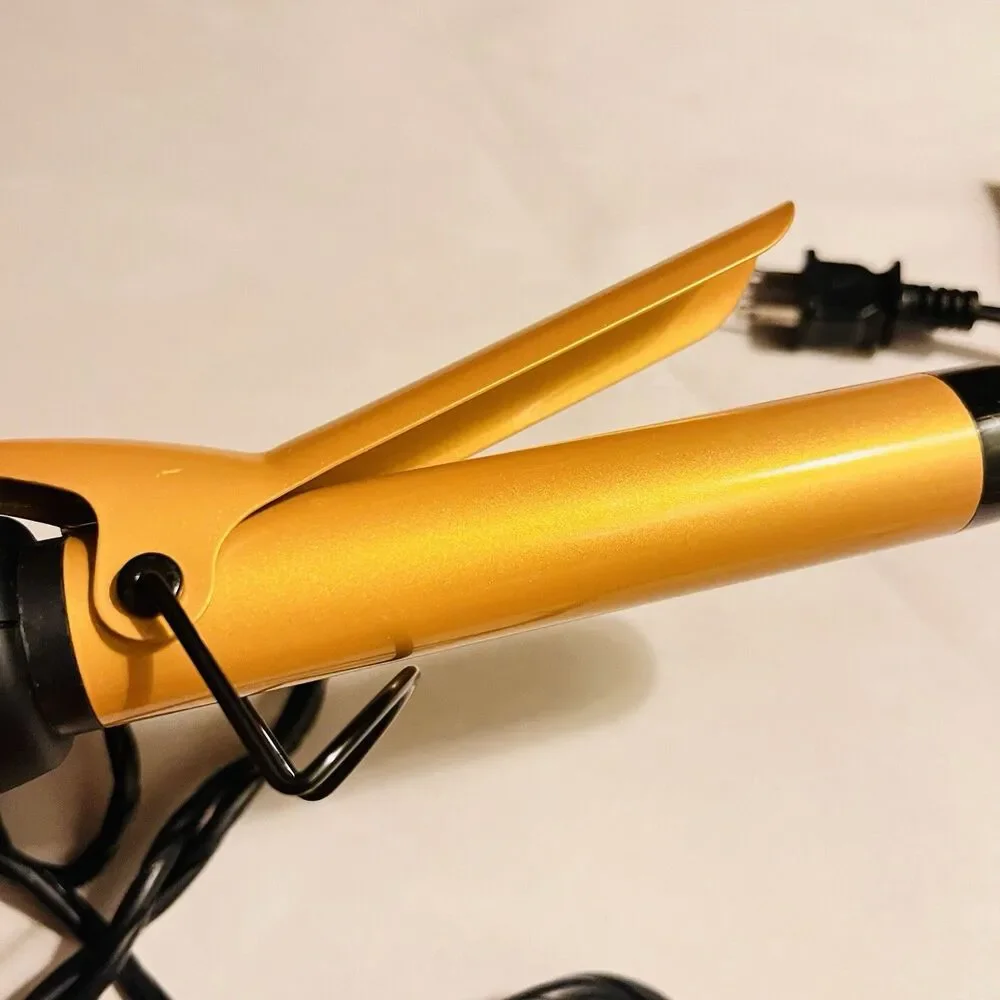BaBylissPRO Ceramic Tools 1” Spring Curling Iron Gold Black CT100S Professional